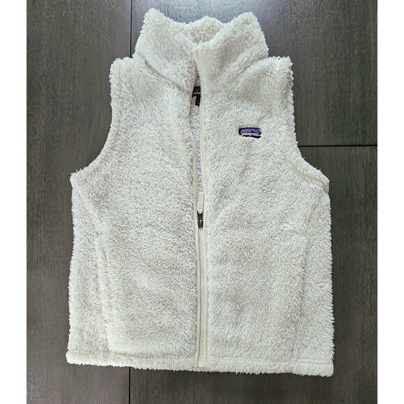 Patagonia Other - Patagonia Girls XL 14 Vest Full Zip Off White Sherpa Deep Pile Outdoors Gorpcore
